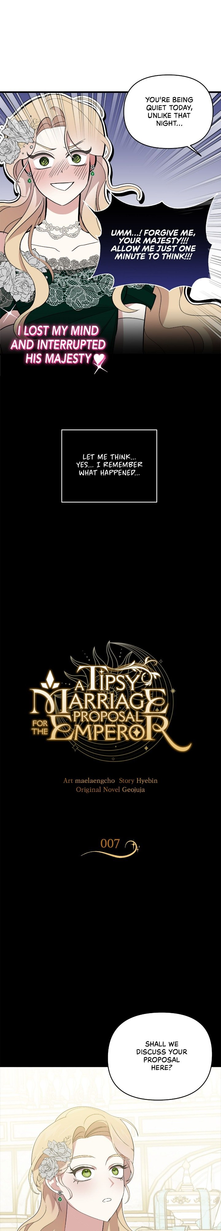 A Tipsy Marriage Proposal for the Emperor chapter 7